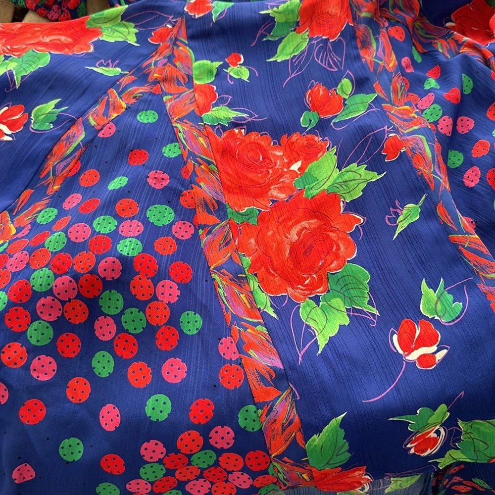 Vintage 80s ASSORTI‎ for Susan Freiss Dress MIDI Floral Cottagecore, Size XS - Picture 12 of 16